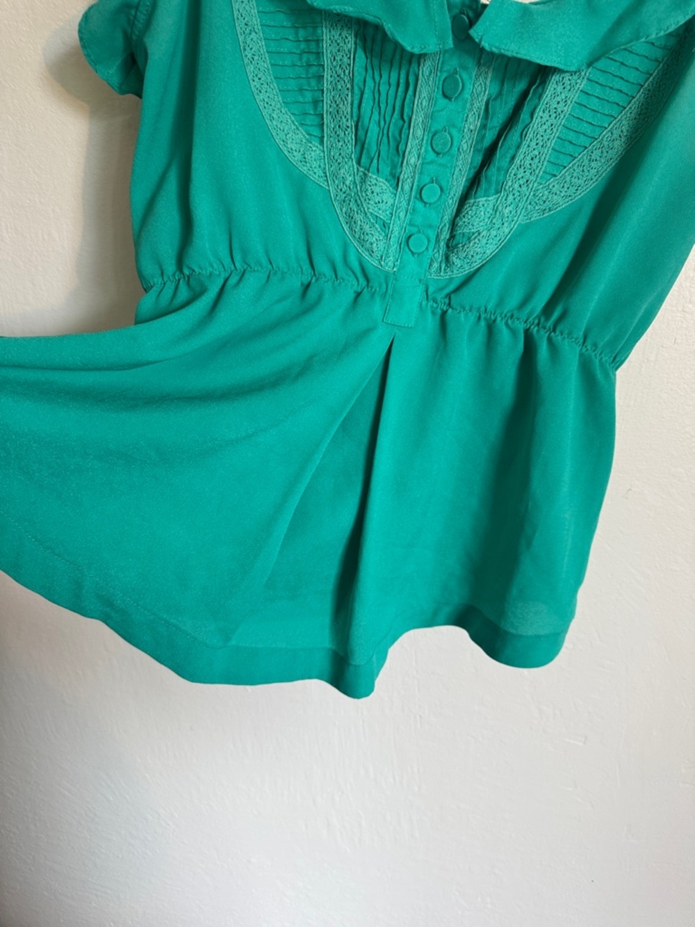 Forever 21 Teal Ruffle Trim Spaghetti Strap Camisole - Picture 4 of 8